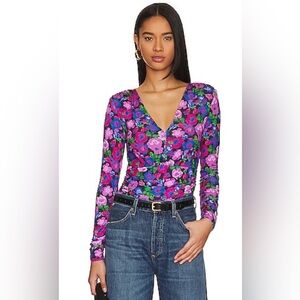 Sanctuary REVOLVE Eye Catcher V Neck Top in Jewel Garden Multicolor Floral XL